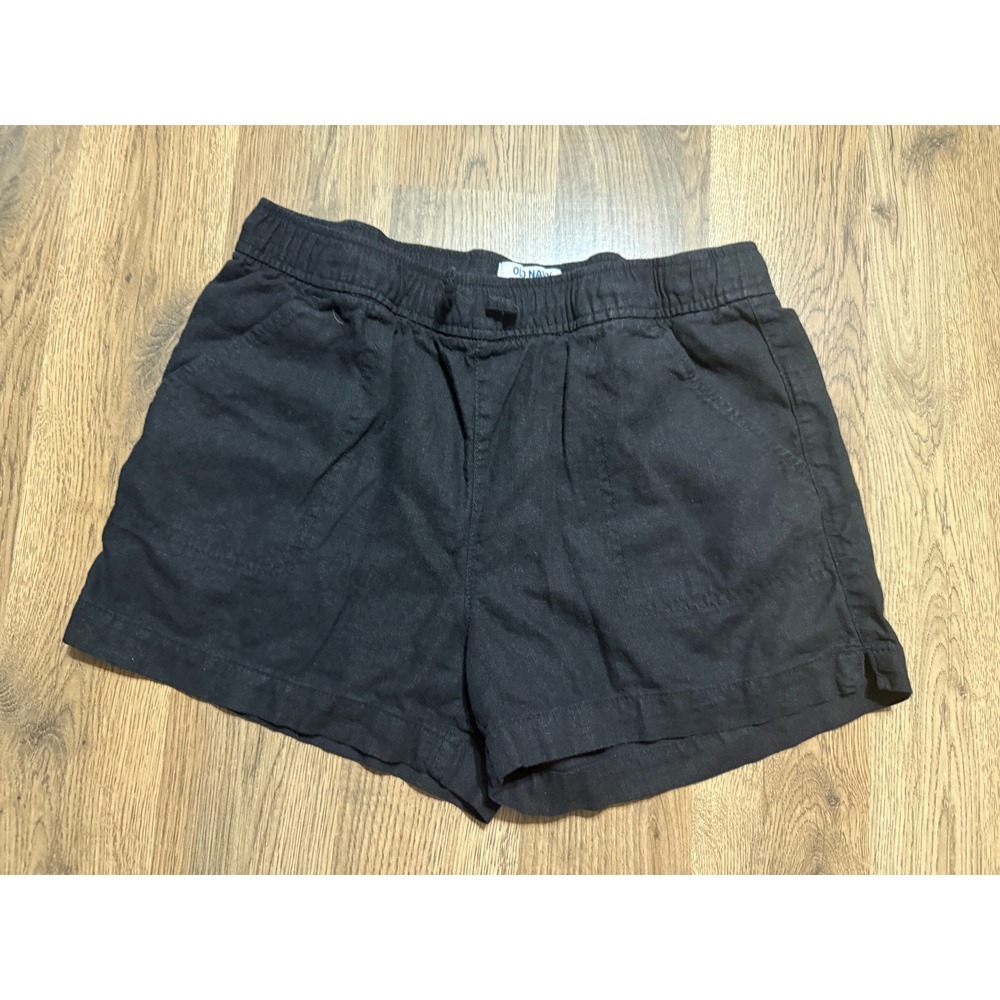 Old Navy Shorts Girls Size XL 14-16 Black Pull-On Functional Drawstring Casual